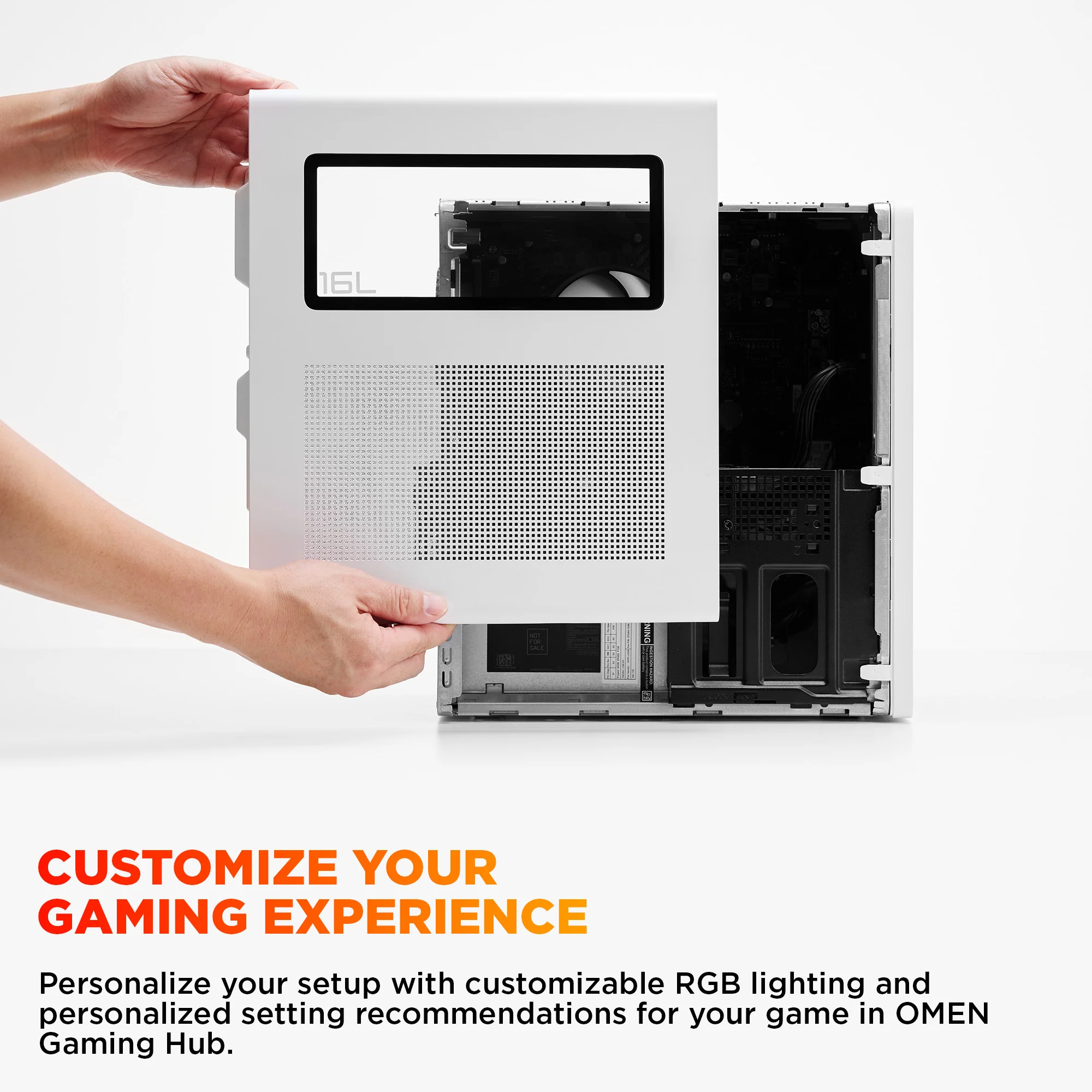 OMEN 16L Gaming Desktop TG03-0085t PC, Windows 11 Home, Intel® Core™ Ultra 7, 32GB RAM, 1TB SSD, NVIDIA® GeForce RTX™ 5060, Snow white