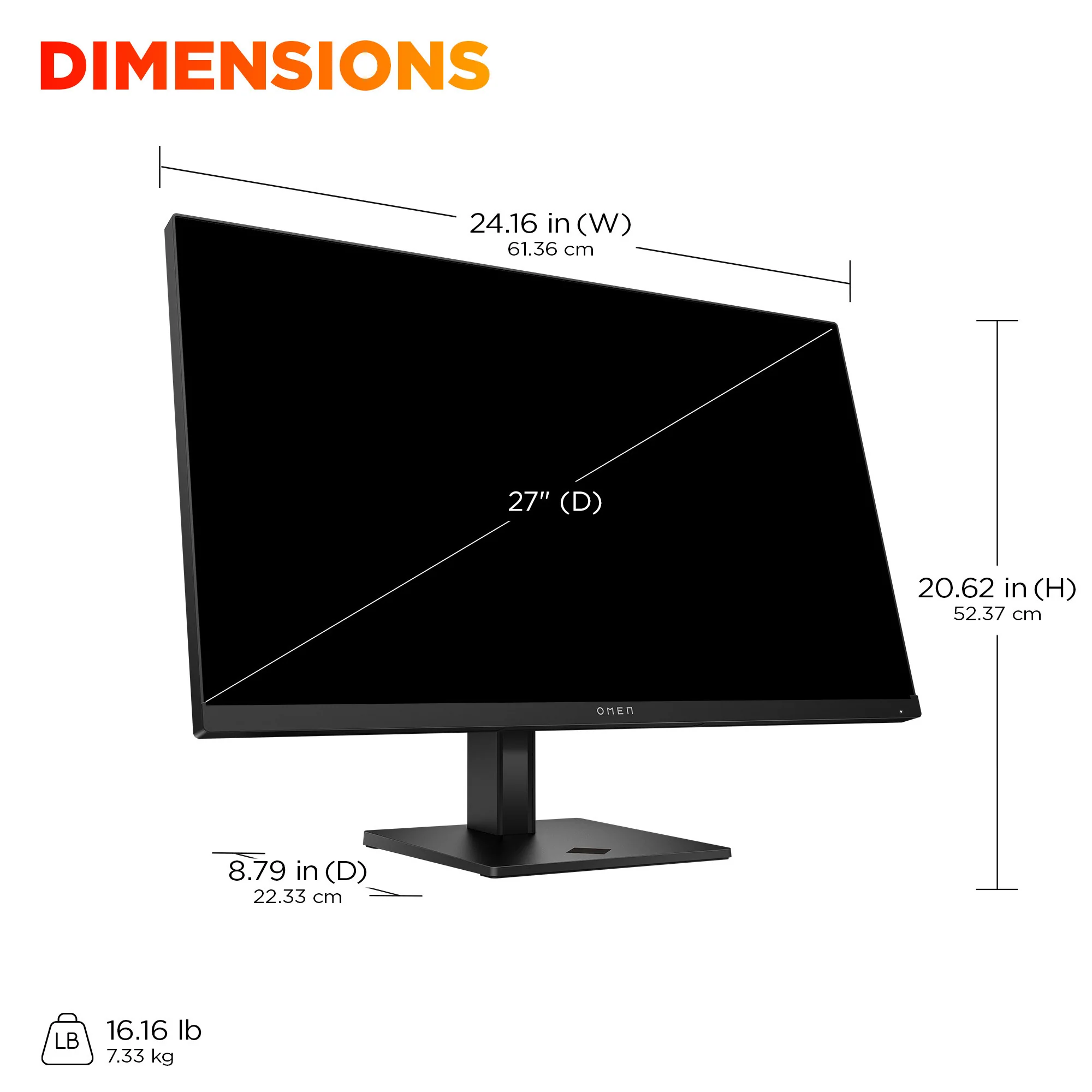 OMEN 27 inch QHD 180Hz Gaming Monitor - OMEN 27q G2