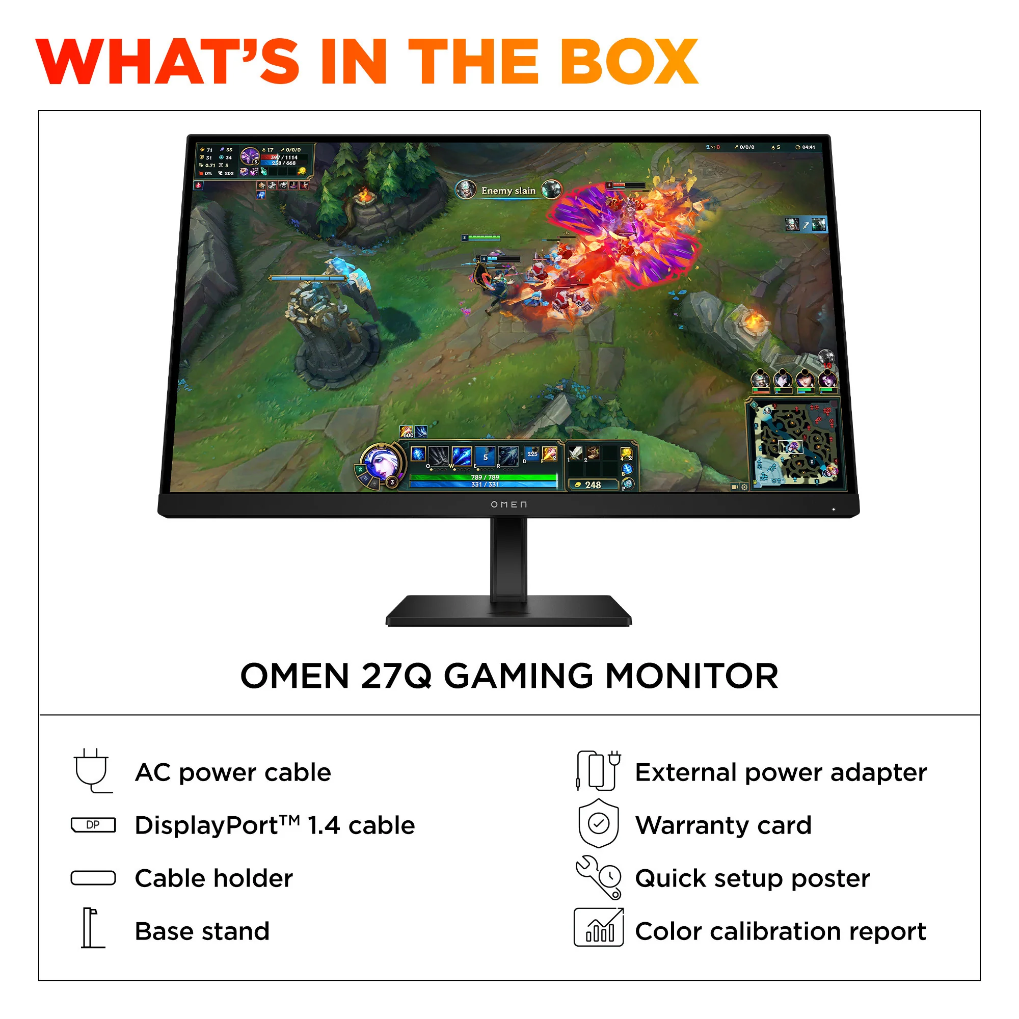 OMEN 27 inch QHD 180Hz Gaming Monitor - OMEN 27q G2